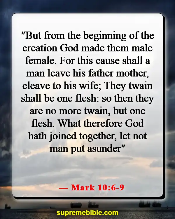 Bible Verses About Living Together Before Marriage (Mark 10:6-9)