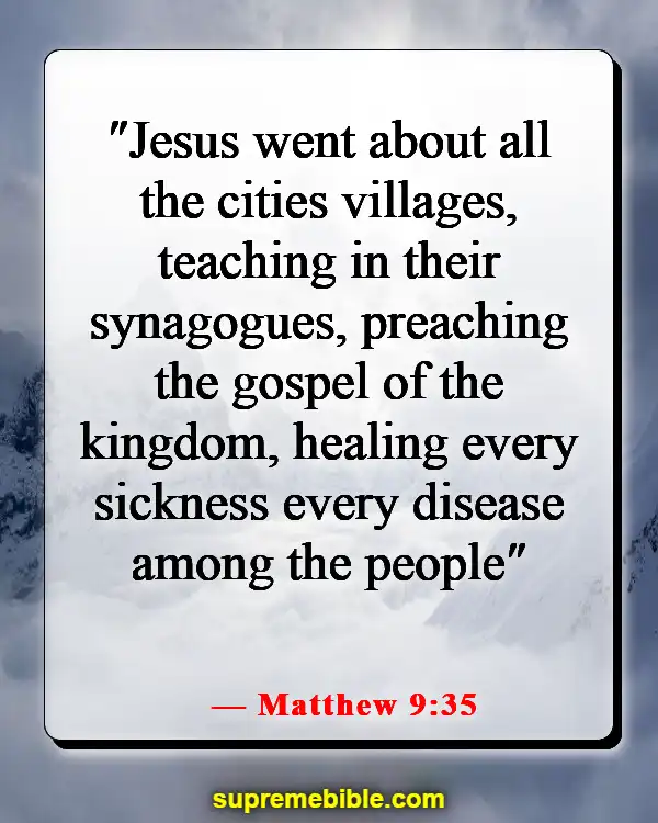 Bible Verse About Fighting Illness (Matthew 9:35)