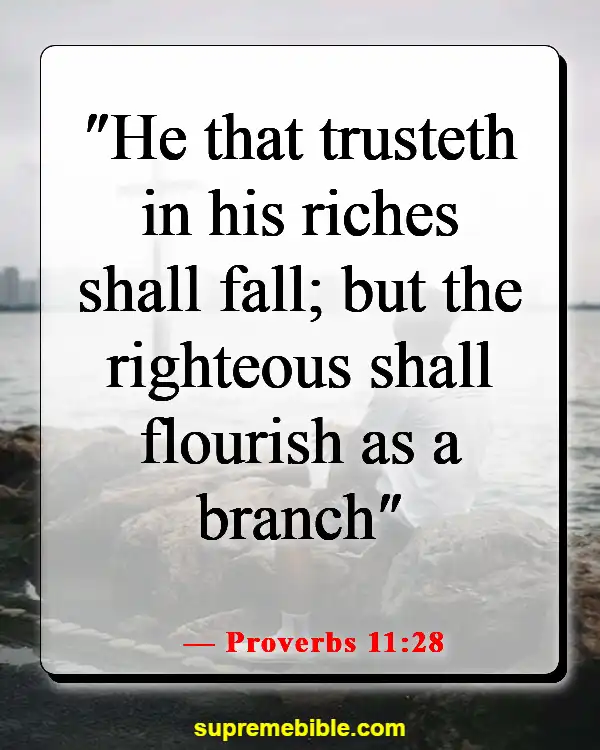 Bible Verses About Worrying About Money (Proverbs 11:28)