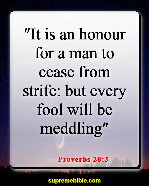 Bible Verses About Being Rude To Others (Proverbs 20:3)