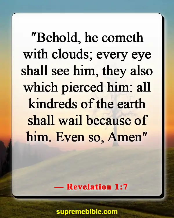 Bible Verses About Jesus Coming Down From Heaven (Revelation 1:7)