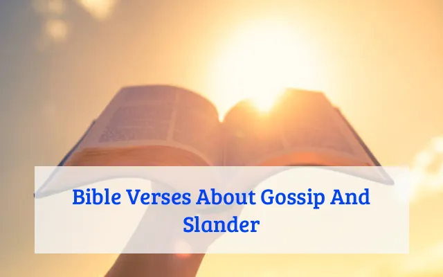 Bible Verses About Gossip And Slander